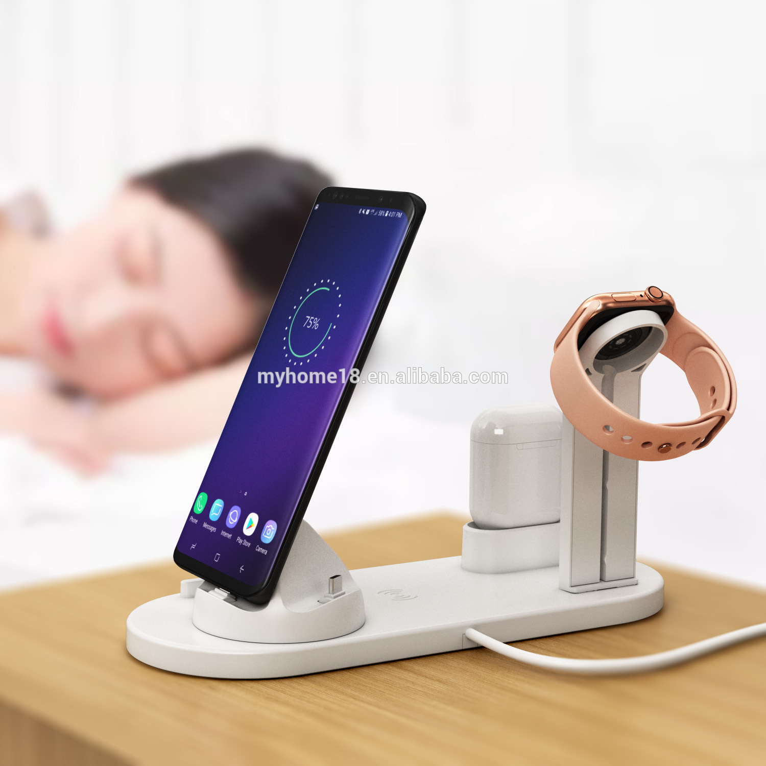 Qi Wireless Charger for iPhone X XS Max XR for Airpods 10W Quick Charge for Samsung S8 S9 S10 Note 10 9 Fast Charging Stand